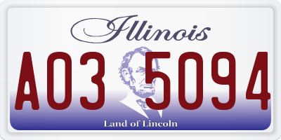 IL license plate A035094