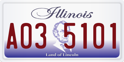 IL license plate A035101