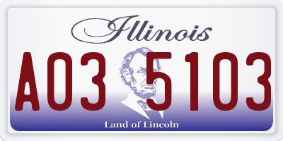 IL license plate A035103