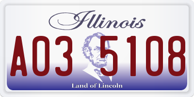 IL license plate A035108