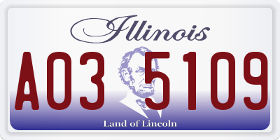 IL license plate A035109