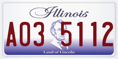 IL license plate A035112