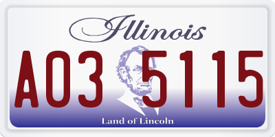 IL license plate A035115