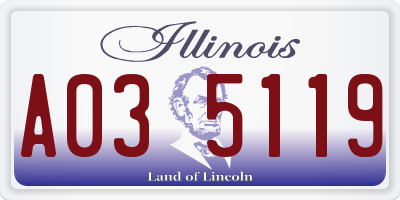IL license plate A035119