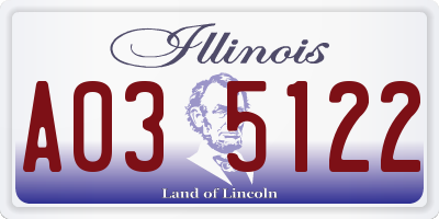 IL license plate A035122