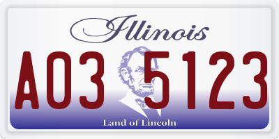 IL license plate A035123