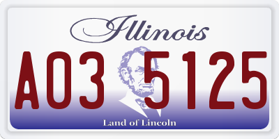 IL license plate A035125