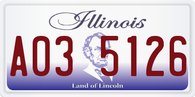 IL license plate A035126