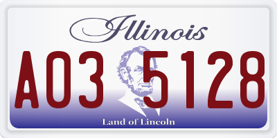 IL license plate A035128