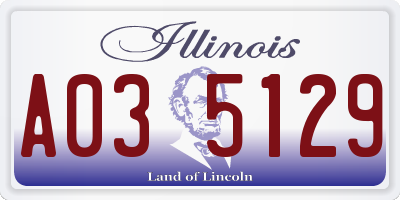 IL license plate A035129