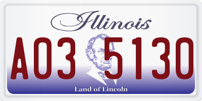 IL license plate A035130