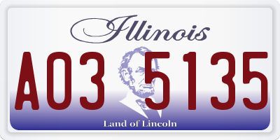 IL license plate A035135