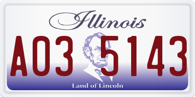 IL license plate A035143