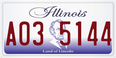 IL license plate A035144