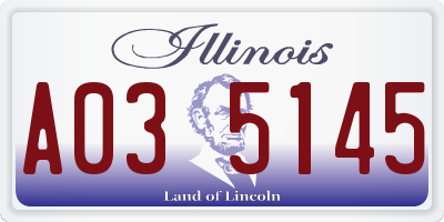 IL license plate A035145
