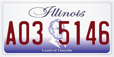 IL license plate A035146