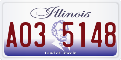 IL license plate A035148
