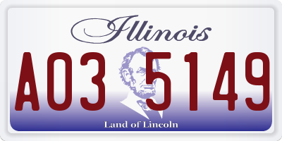 IL license plate A035149
