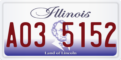 IL license plate A035152