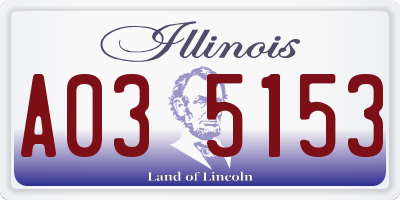 IL license plate A035153