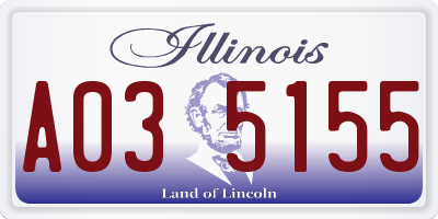 IL license plate A035155