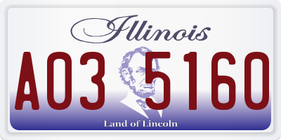 IL license plate A035160