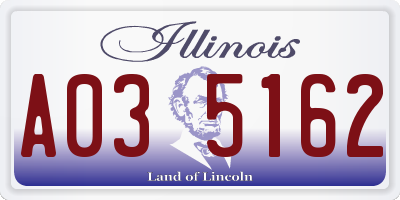 IL license plate A035162