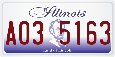 IL license plate A035163