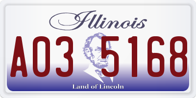 IL license plate A035168