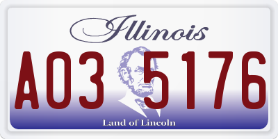 IL license plate A035176
