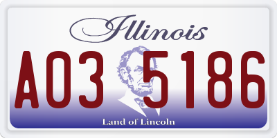 IL license plate A035186