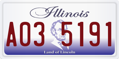 IL license plate A035191