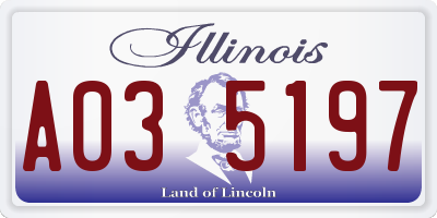 IL license plate A035197