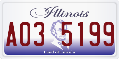 IL license plate A035199