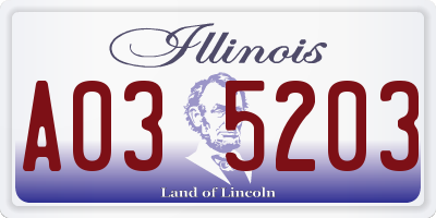 IL license plate A035203