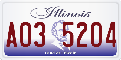 IL license plate A035204