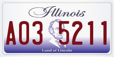 IL license plate A035211