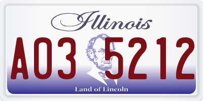 IL license plate A035212