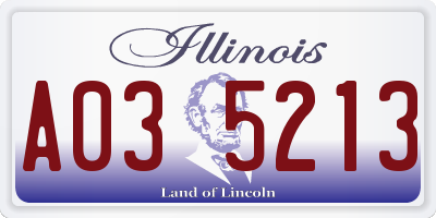 IL license plate A035213