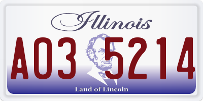 IL license plate A035214