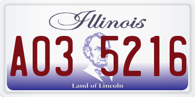 IL license plate A035216