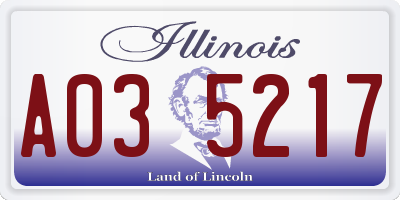 IL license plate A035217