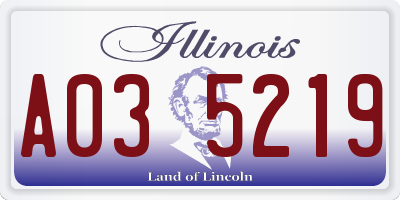 IL license plate A035219