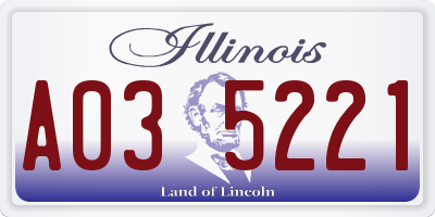IL license plate A035221