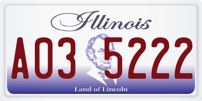 IL license plate A035222