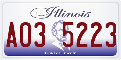 IL license plate A035223