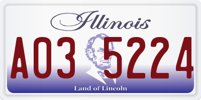 IL license plate A035224