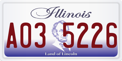 IL license plate A035226