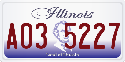 IL license plate A035227