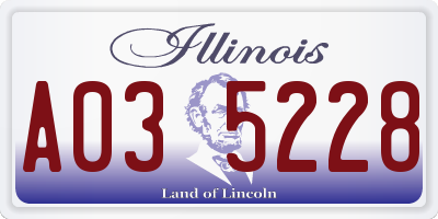 IL license plate A035228
